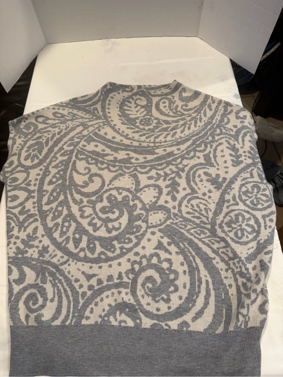 Cynthia Rowley Sweaters - Cynthia Rowley Blue & Cream Paisley Knit Top
